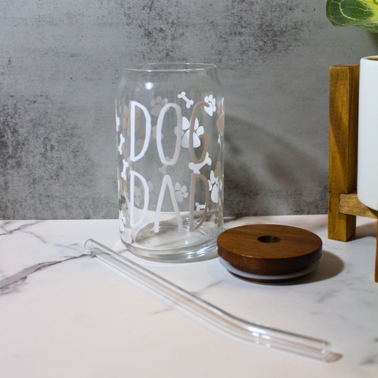 Dog Dad 16oz Libbey Can Glass