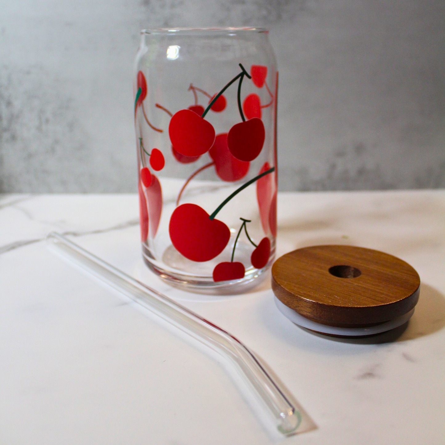 Cherries 16oz Libbey Can Glass