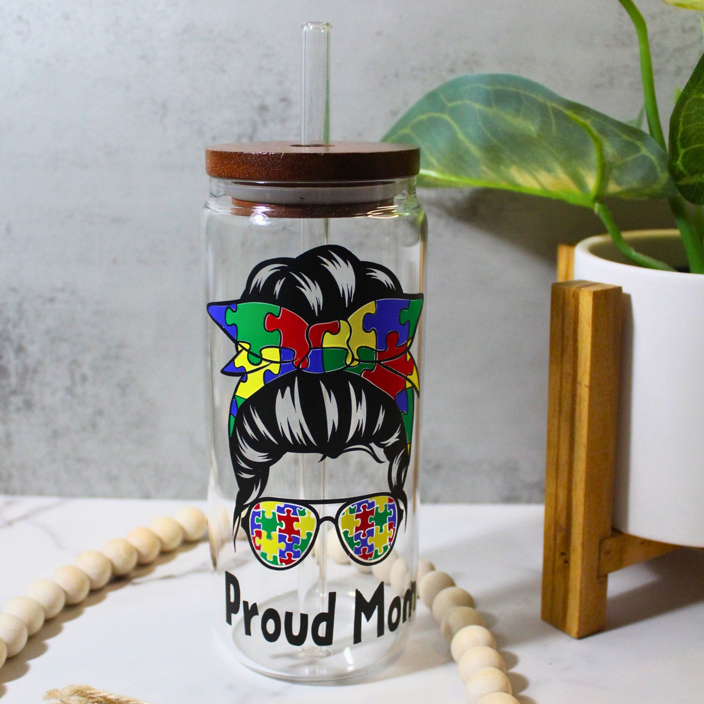 Proud Mom Libbey Can Glass