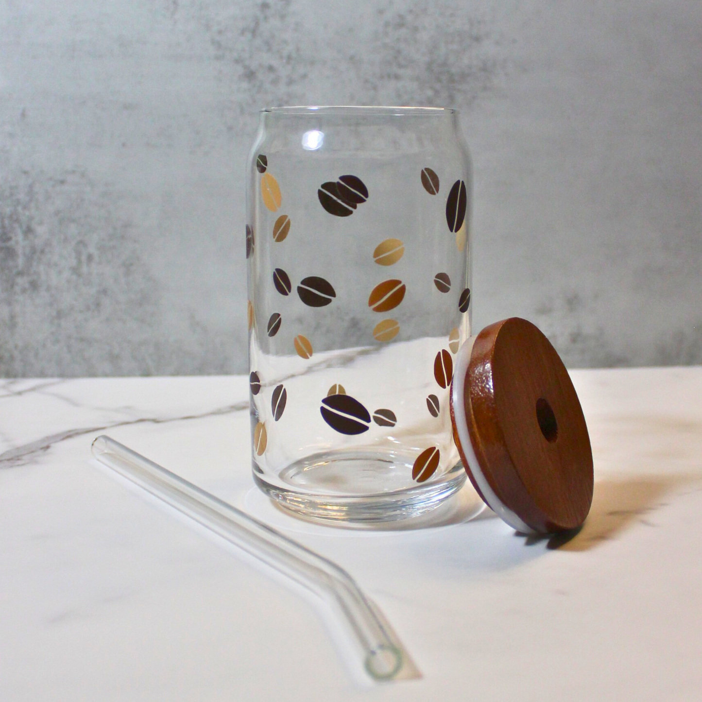 Coffee Beans 16oz Libbey Can Glass
