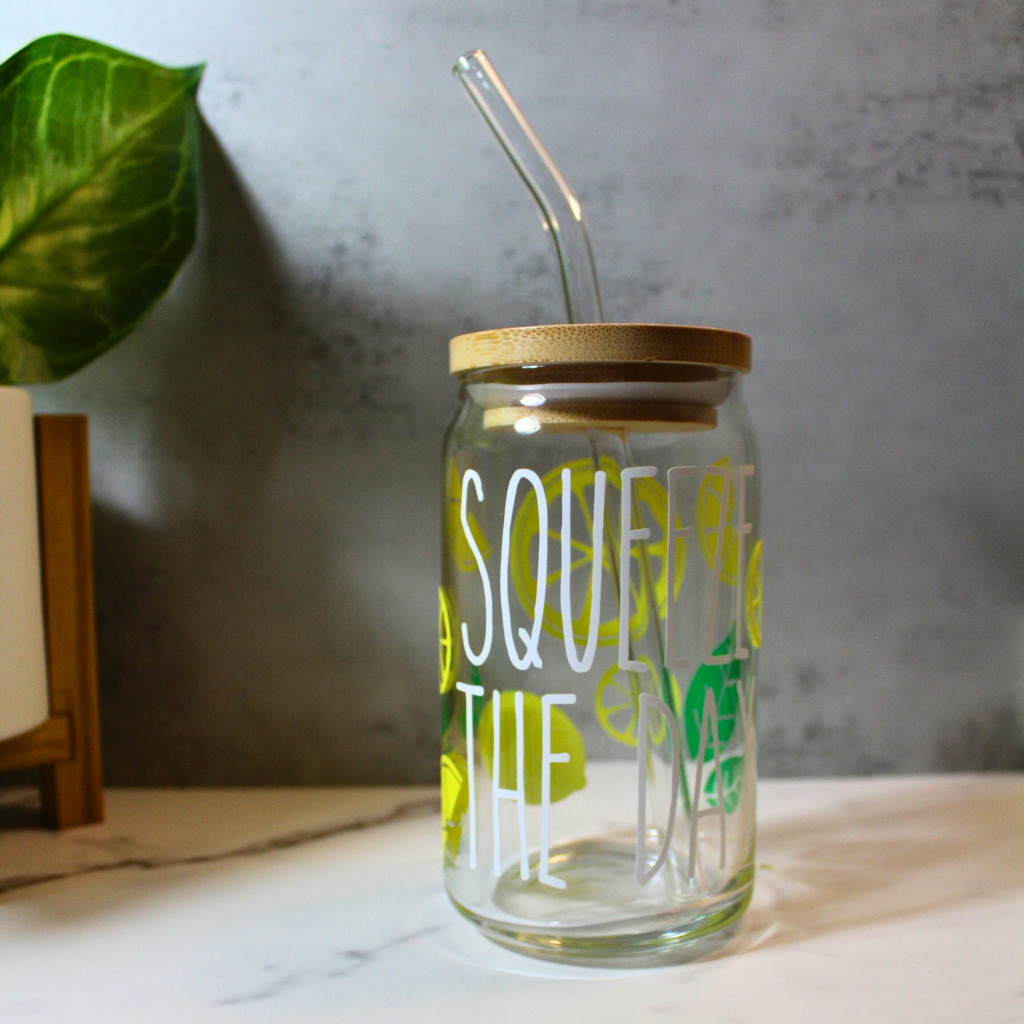 Squeeze the Day 16oz Libbey Can Glass