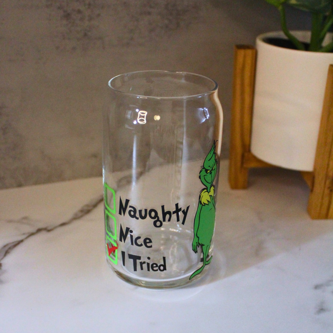 Naughty Nice I Tried Libbey Can Glass
