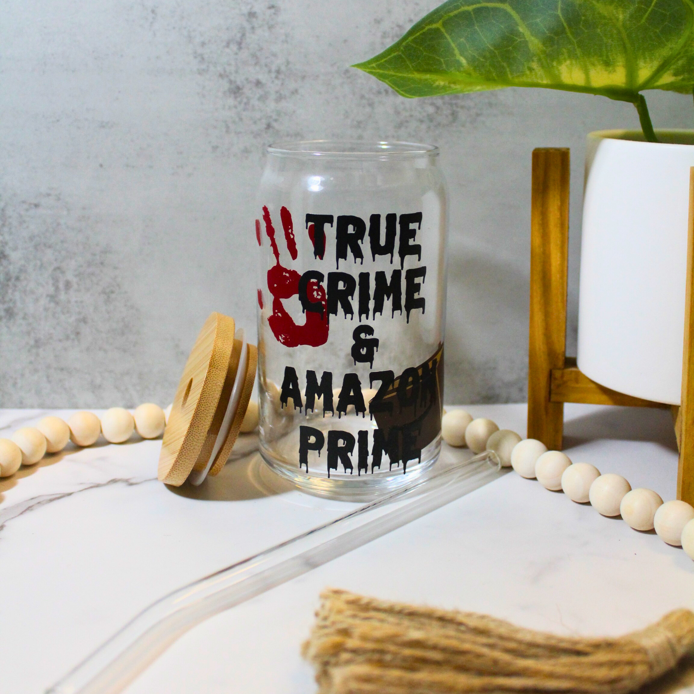 True Crime 16oz Libbey Can Glass