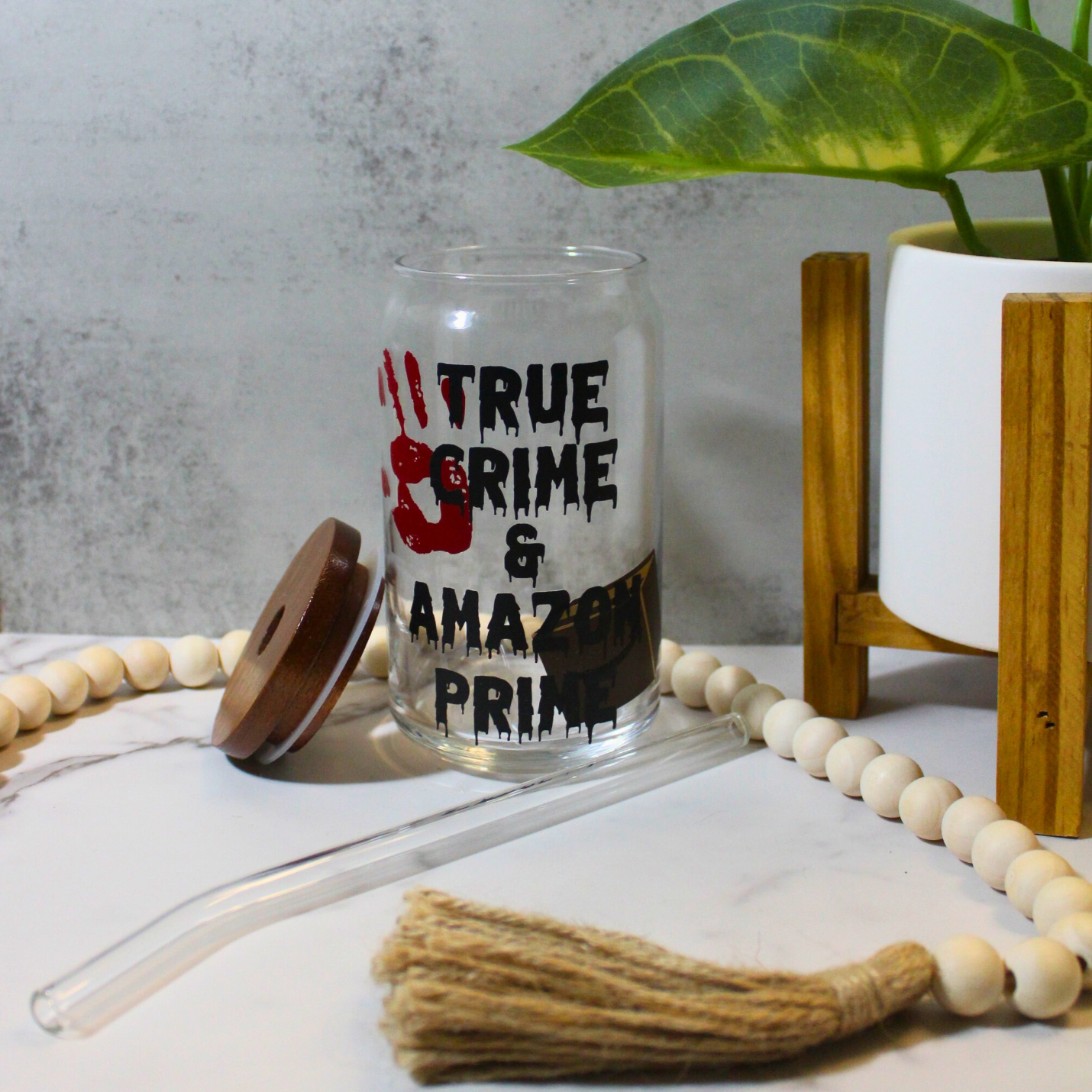True Crime 16oz Libbey Can Glass