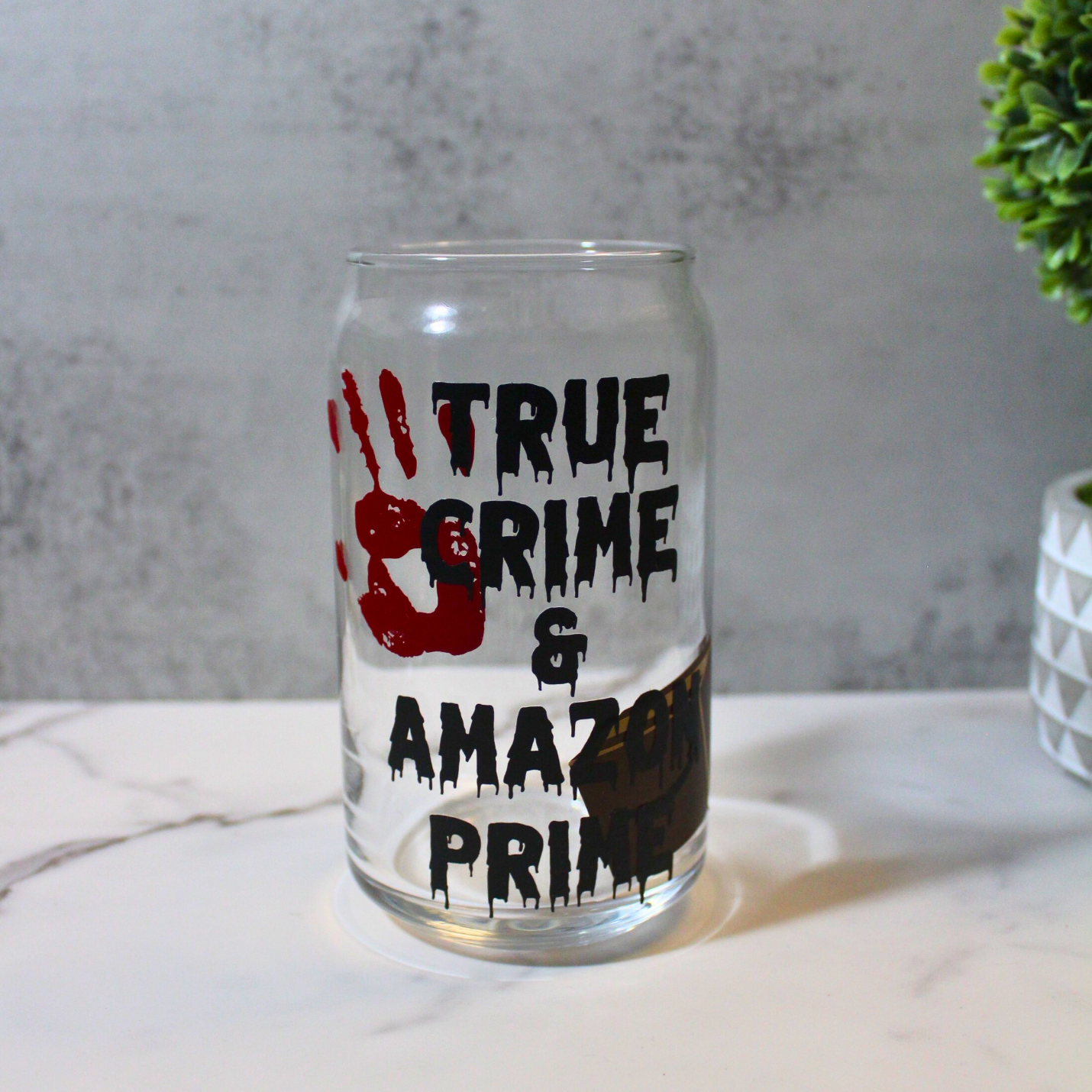 True Crime 16oz Libbey Can Glass
