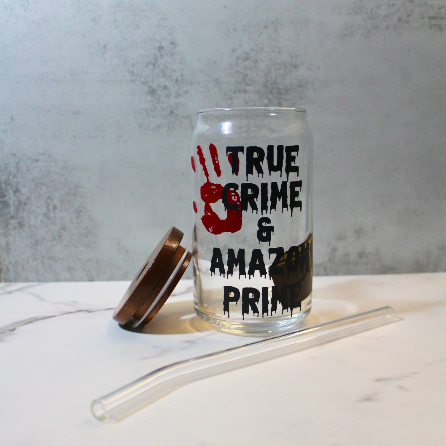 True Crime 16oz Libbey Can Glass
