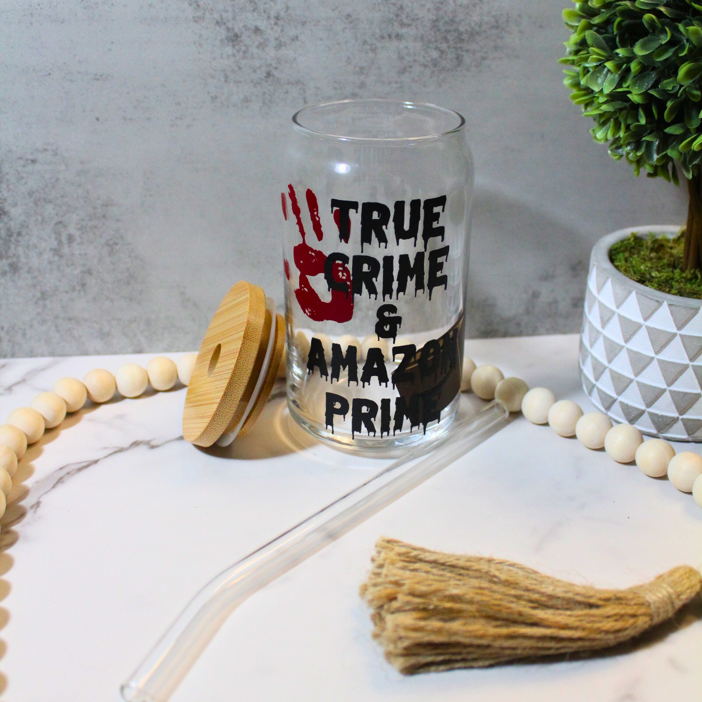 True Crime 16oz Libbey Can Glass