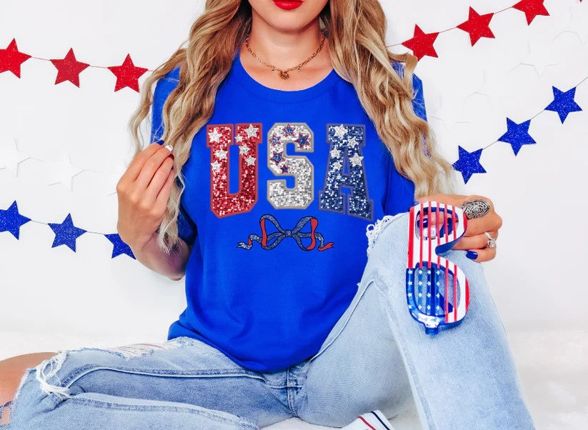 USA Stars Glitter Varsity