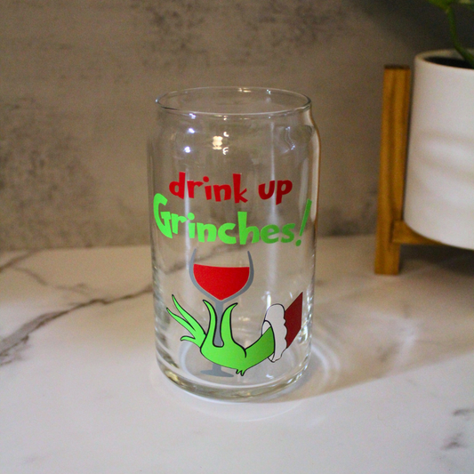 Drink up Grinches Libbey Can Glass