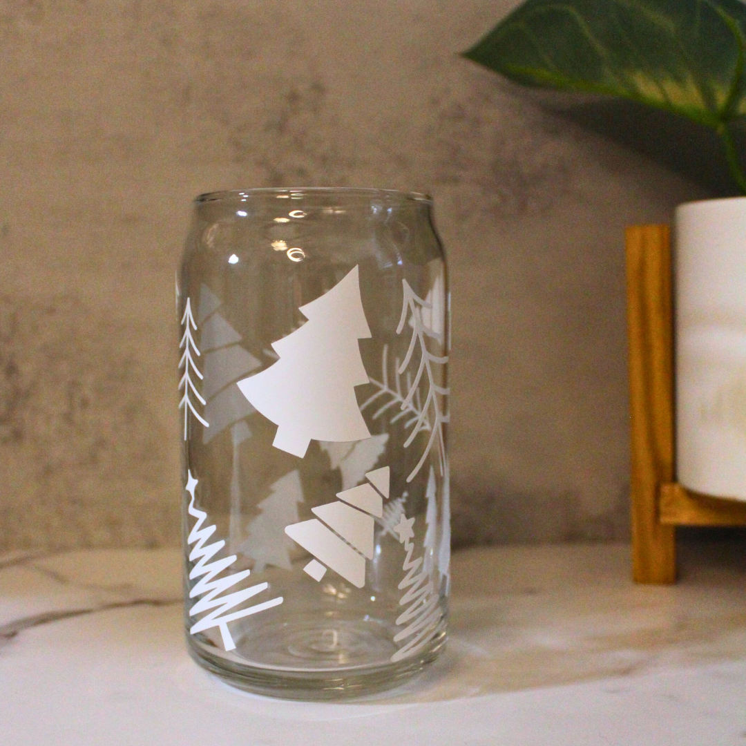 White Tree Libbey Can Glass