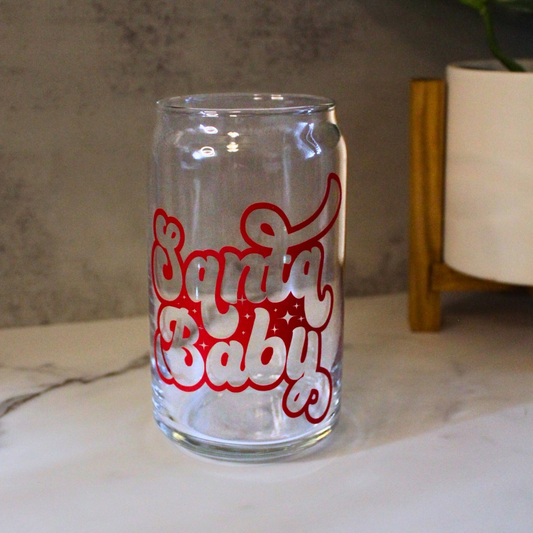 Santa Baby Libbey Can Glass