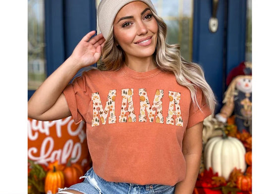 Mama Varsity Fall Leaves Crewneck